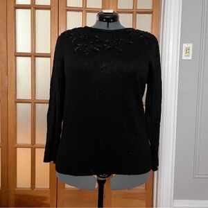 Vintage Beaded Black Sweater